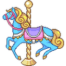 Carousel Horse Blue emoji maker