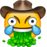 Cowboy Eyes Open Puke emoji maker