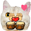 The generated bongo-heart animated emoji