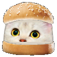 The generated burger static emoji PNG