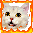 The generated fire-frame animated emoji GIF