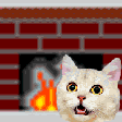 The generated fireplace animated emoji GIF