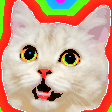 The generated rainbow-bloom animated emoji