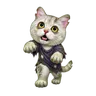 White cat in a zombie costume