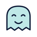 Smiling Moon ghost shown as an emoji candidate