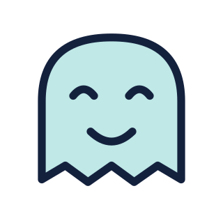 Smiling Moon ghost shown as an sticker candidate