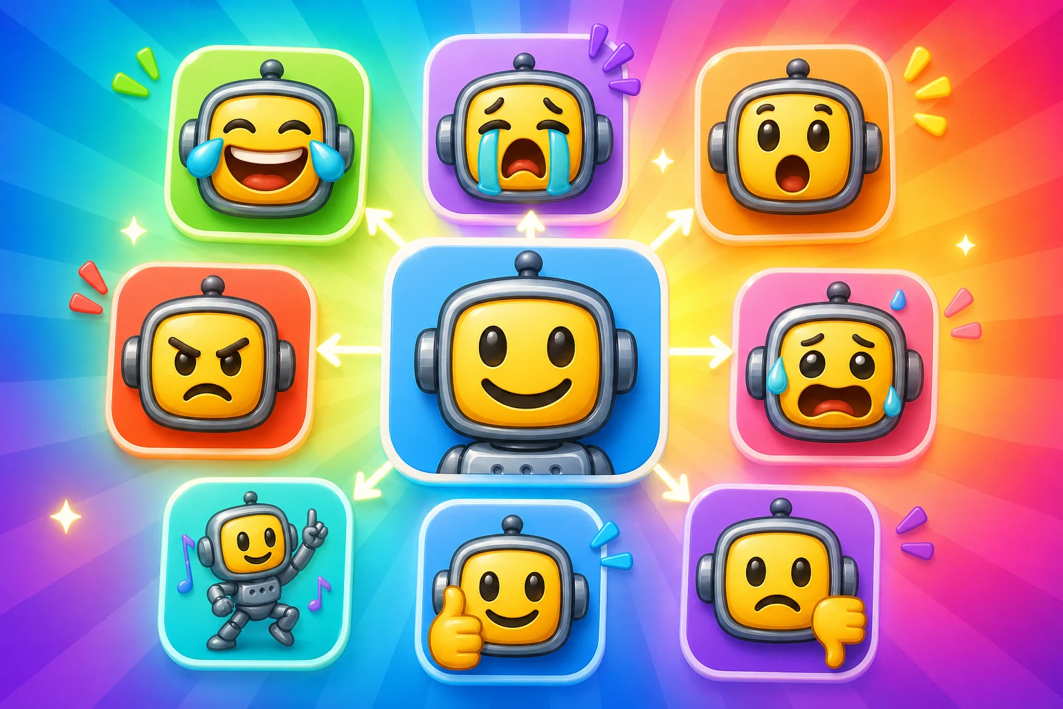 AI animated emoji maker guide with expressive reaction tiles