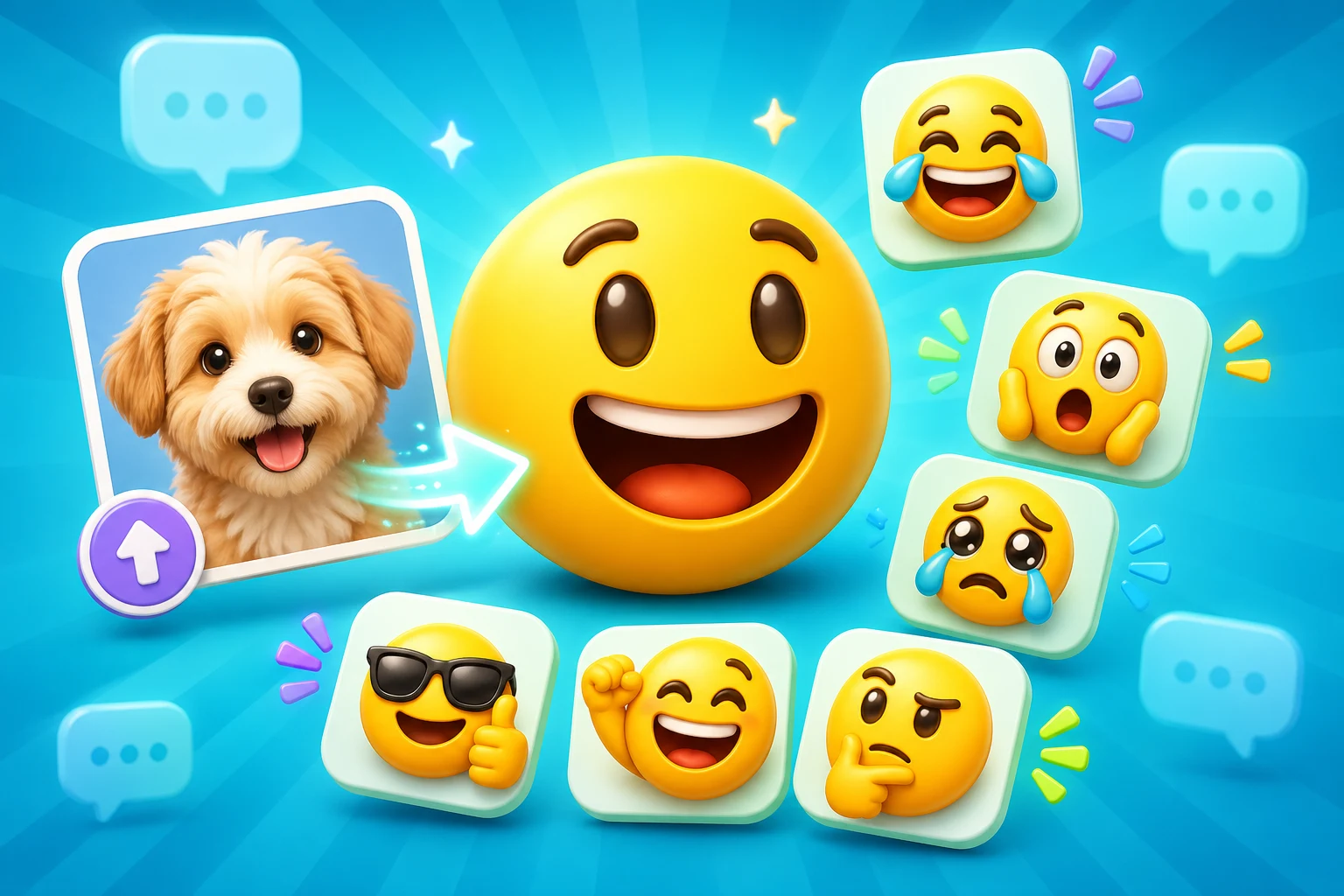 Slack emoji maker guide with workplace reaction tiles