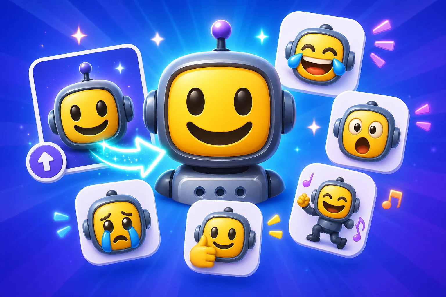 AI Discord emoji animation preview with reaction tiles