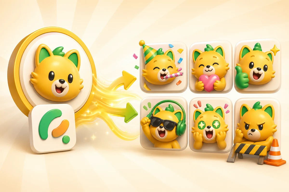Brand mascot animated emoji pack illustration