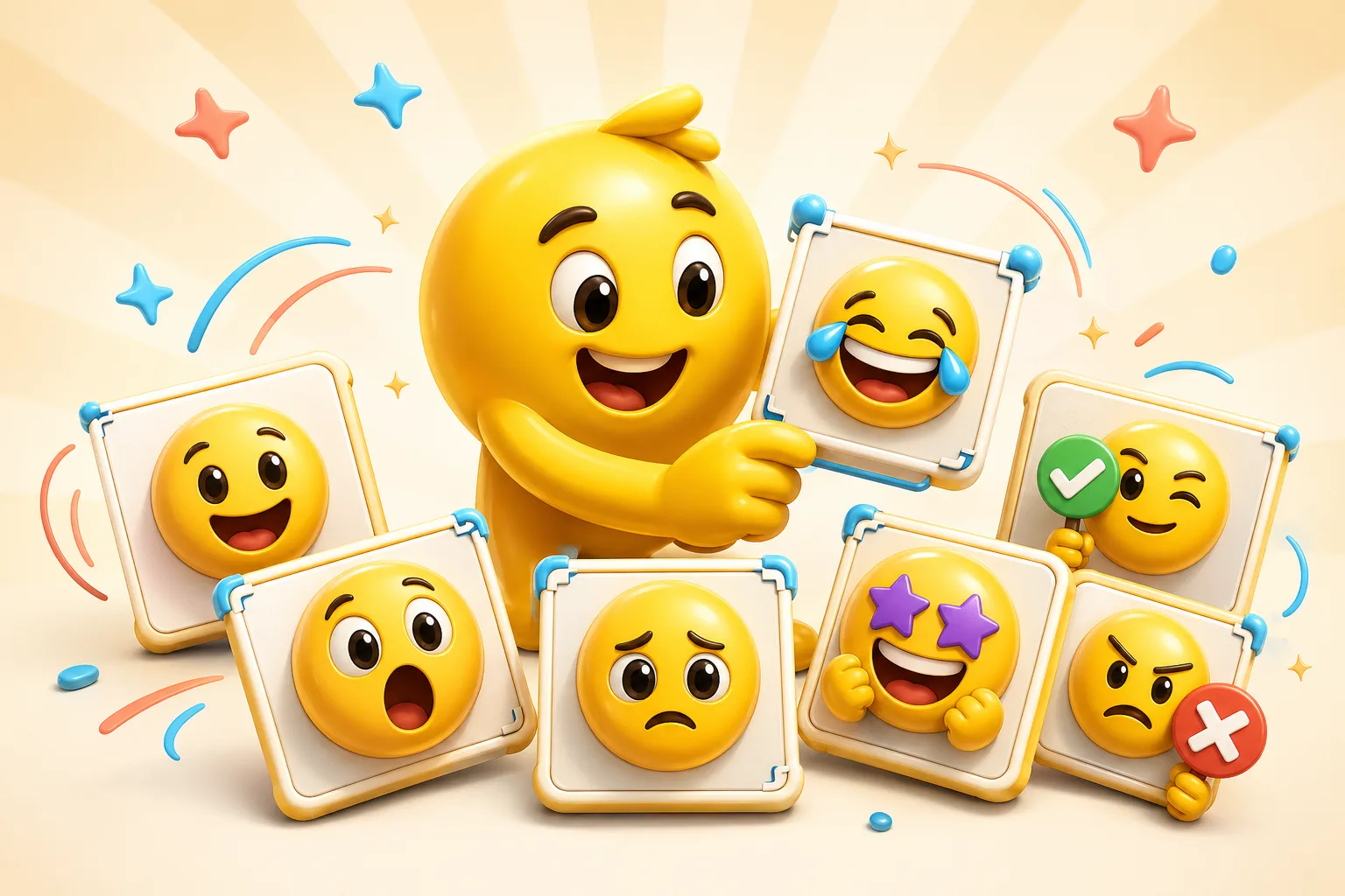 Custom emoji pack guide with cohesive reaction tiles