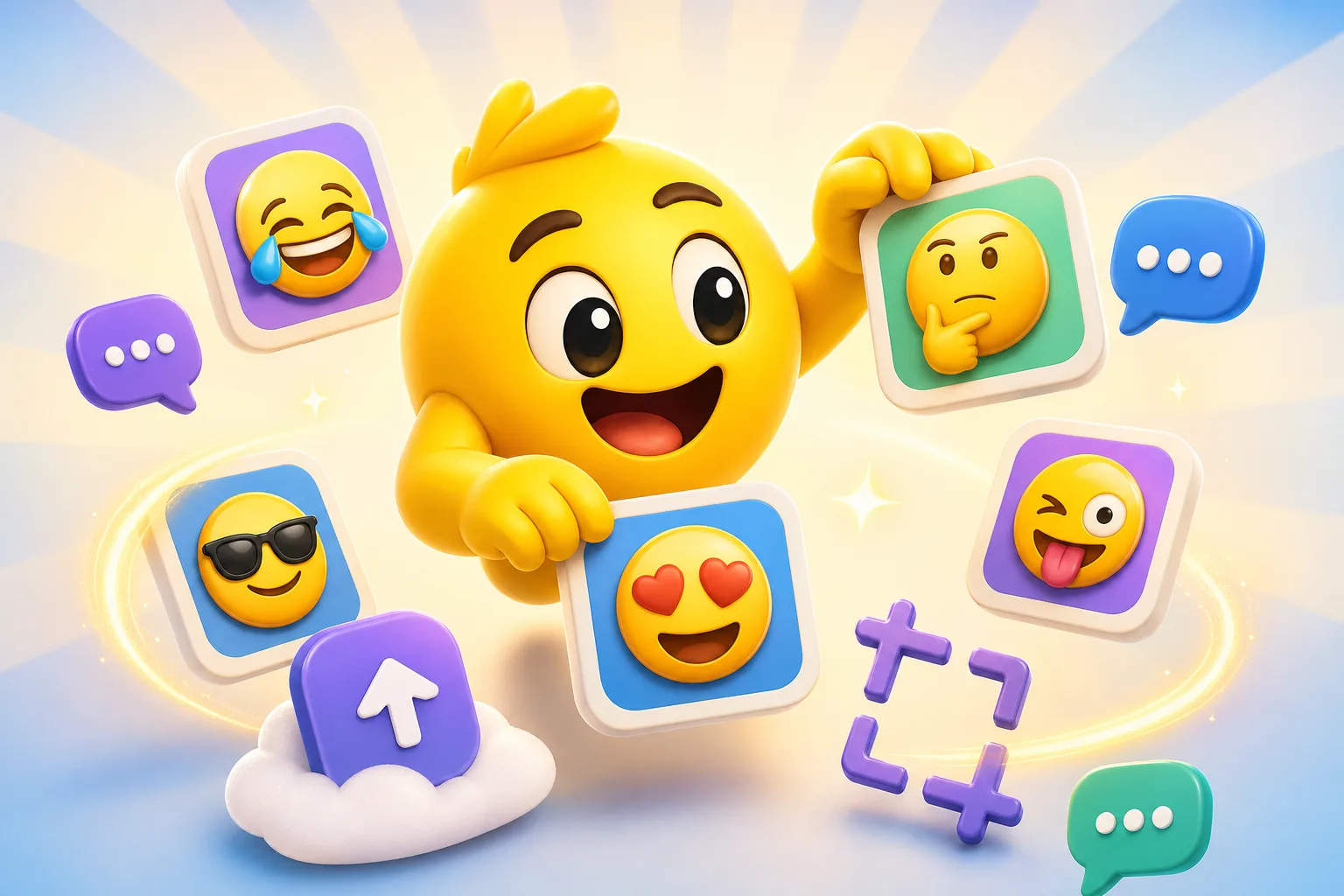 MakeEmoji guide hub with custom emoji workflow tiles