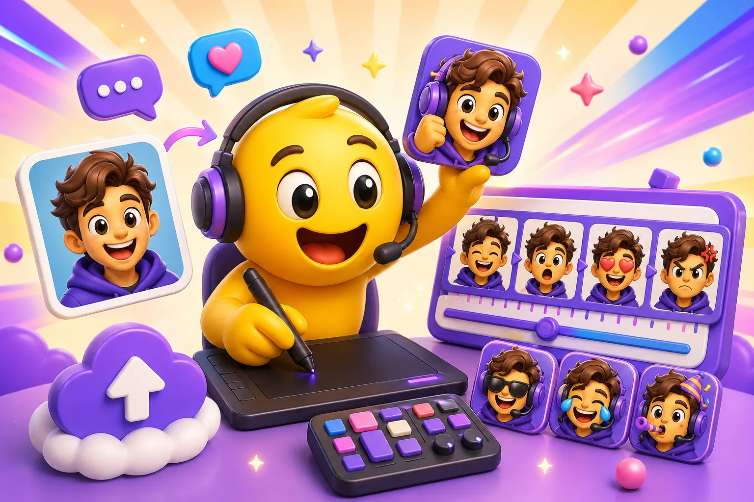 Animated Twitch emotes tutorial illustration