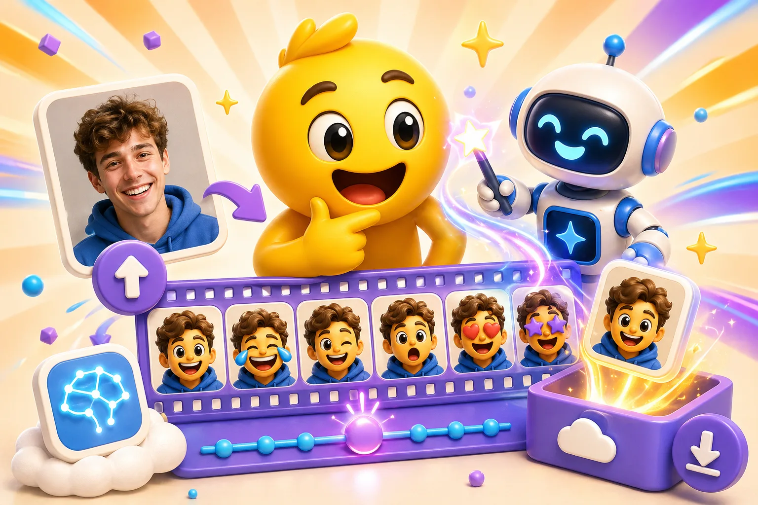 AI animated emoji guide