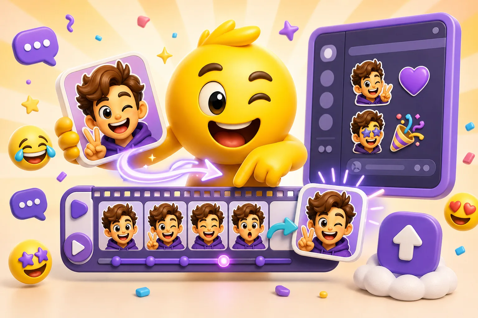 Animated Discord emotes tutorial illustration