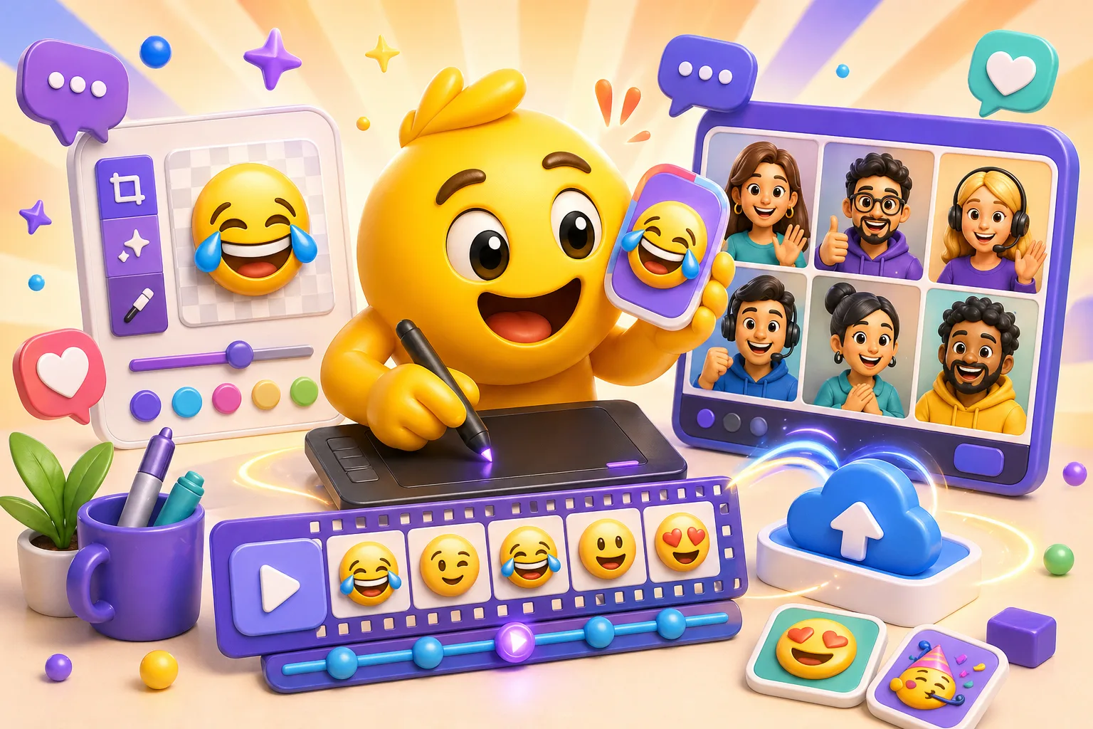 Animated Teams emojis tutorial illustration