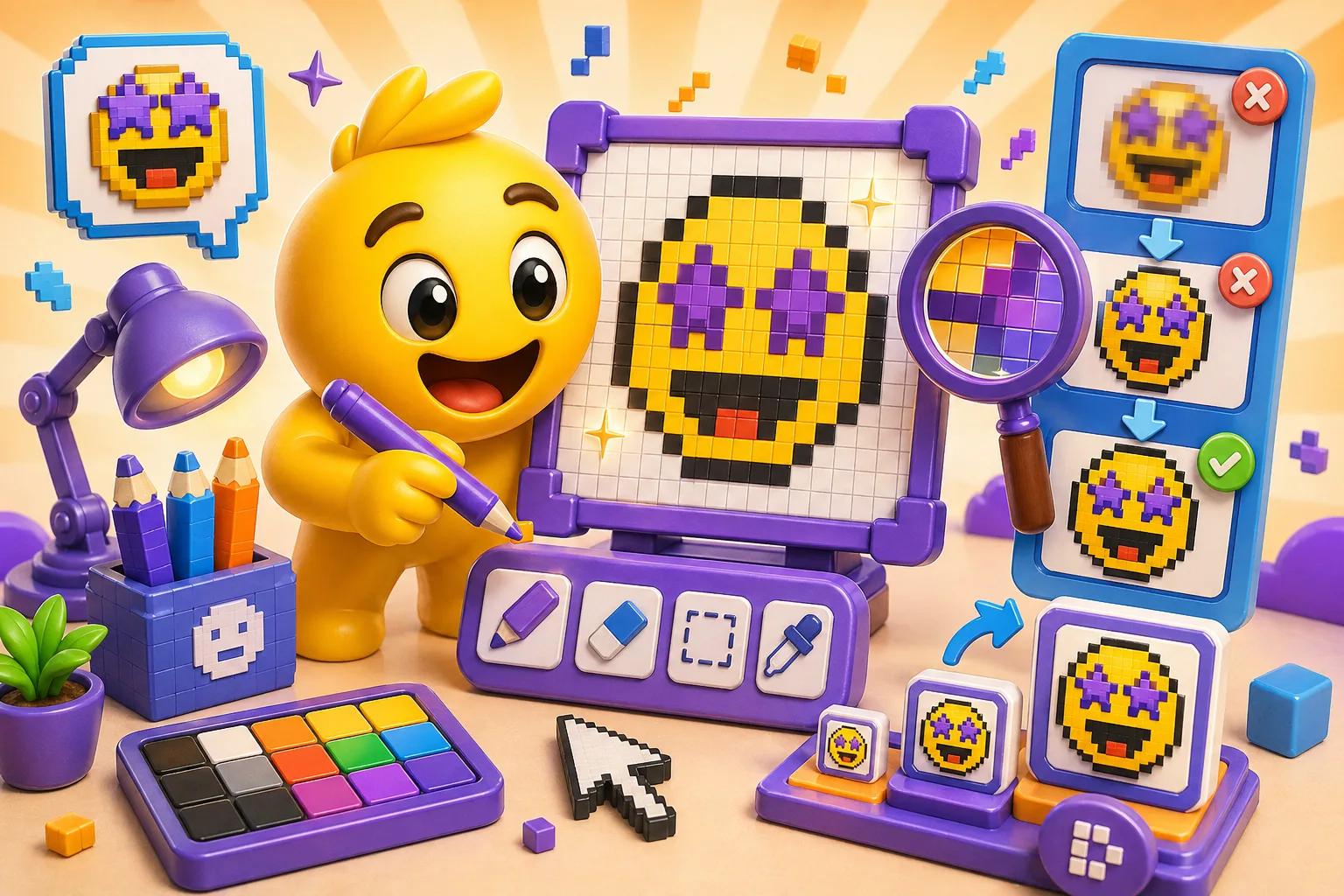 Pixel art emojis