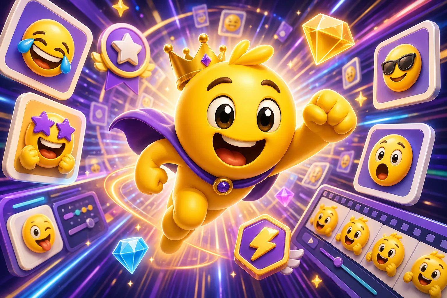 Hyperspace themed emoji animation