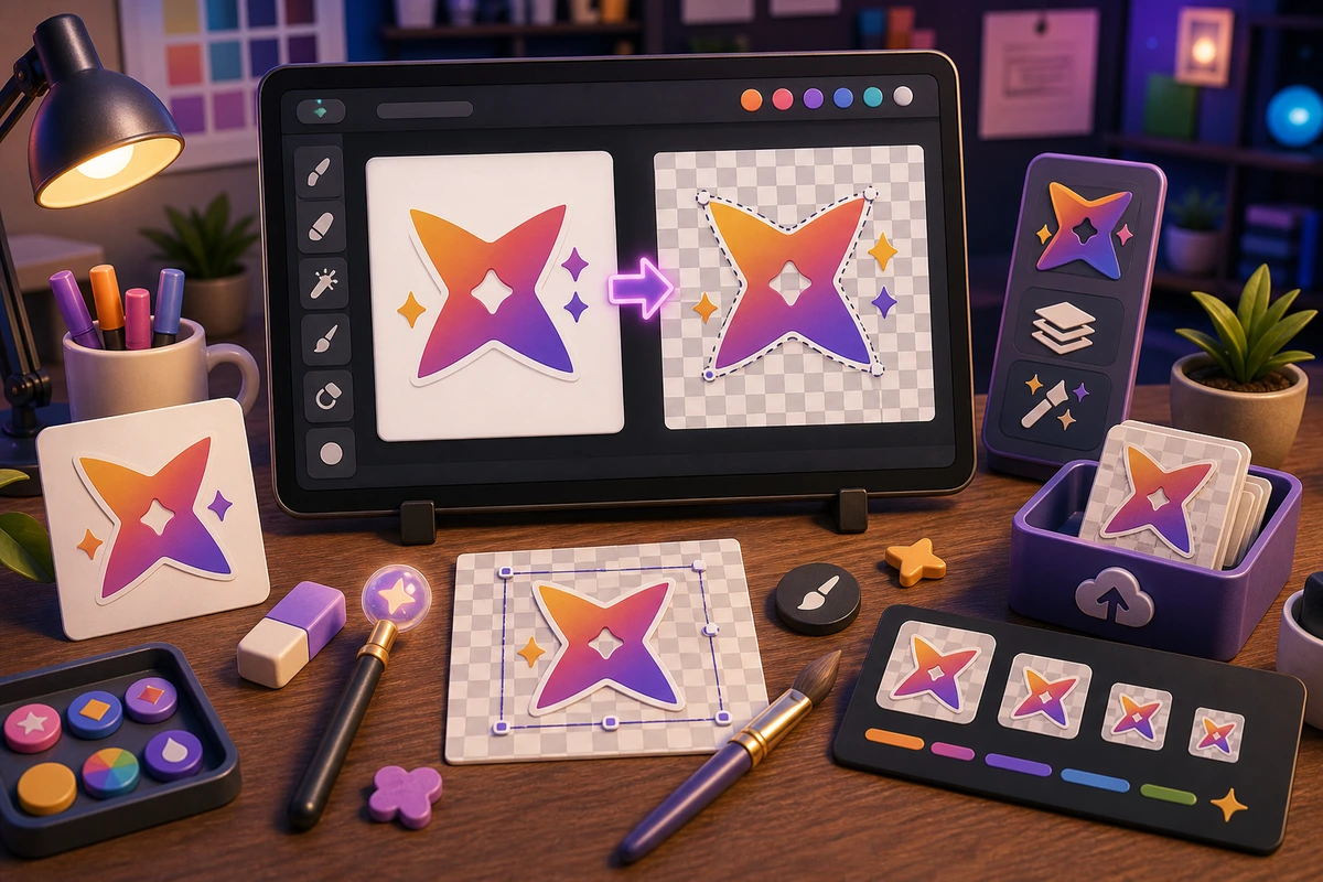 Remove a White Background from a Logo for Emoji illustration