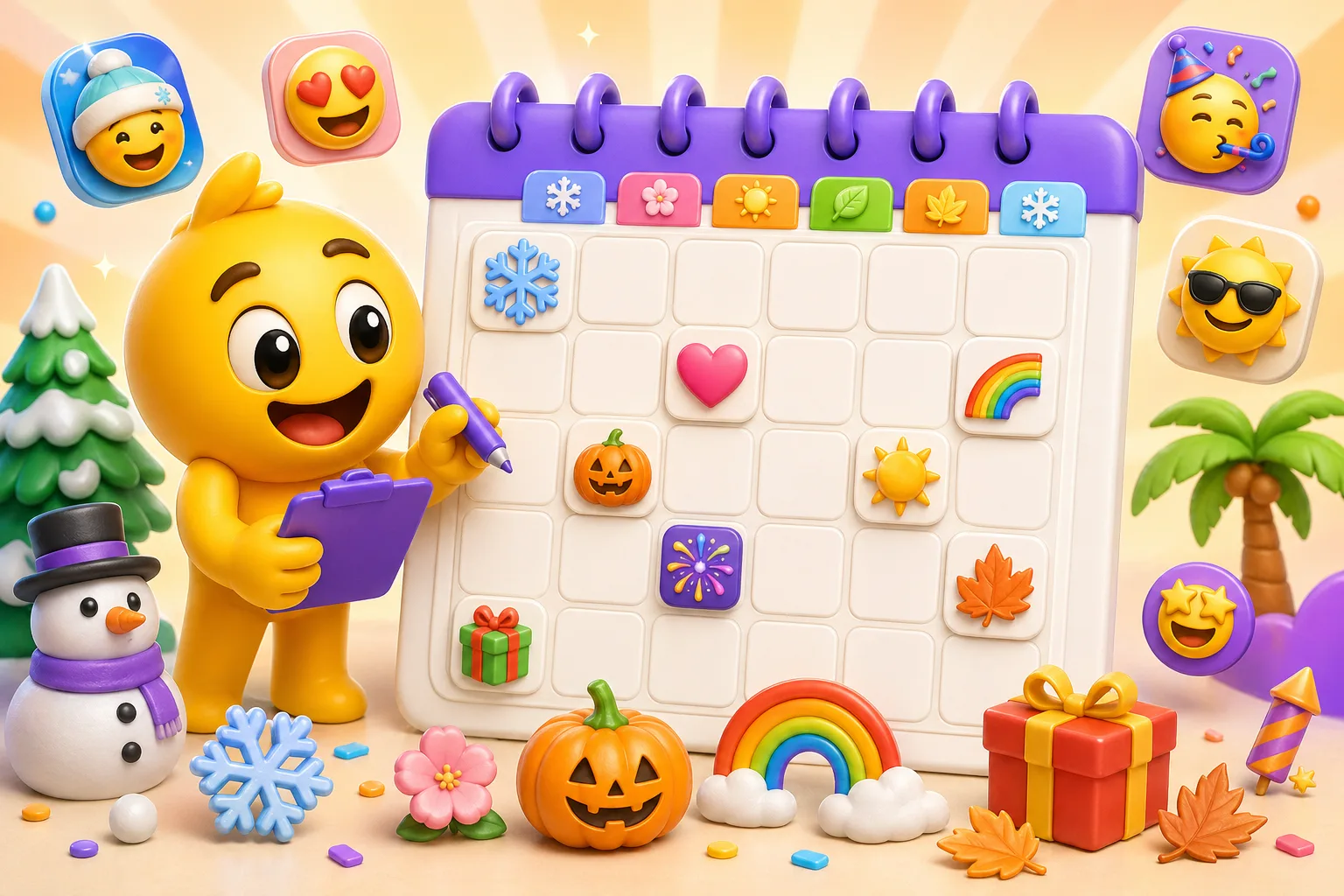 Seasonal emoji planning board