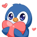 Blue Love Birdq emoji maker