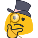 Classy Blob Think emoji