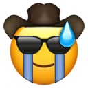 Cowboy Cool Cry Mild Panic emoji