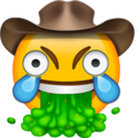 Cowboy Eyes Open Puke emoji