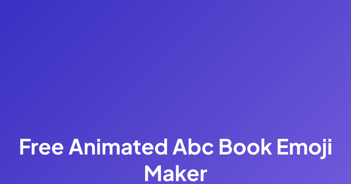 Free Animated Abc Book Emoji Maker | MakeEmoji