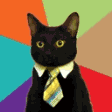 The generated business-cat animated emoji