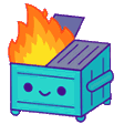 The generated dumpster-fire animated emoji