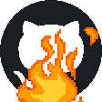 The generated github-on-fire animated emoji