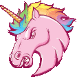 The generated unicorn-glitchy animated emoji