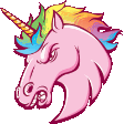 The generated unicorn-laser-eyes animated emoji
