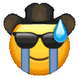 The generated crying-cowboy animated emoji