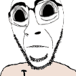 The generated staring-alien animated emoji