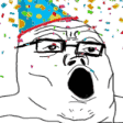 The generated wojak-confetti-scream animated emoji