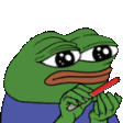 The generated pepe-thinking-cigarette animated emoji