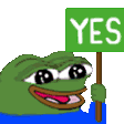 The generated pepe-yes animated emoji