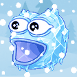 The generated poggers-frozen animated emoji