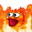 The generated poggers-hot animated emoji