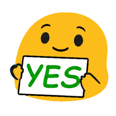 The generated yes-happy animated emoji