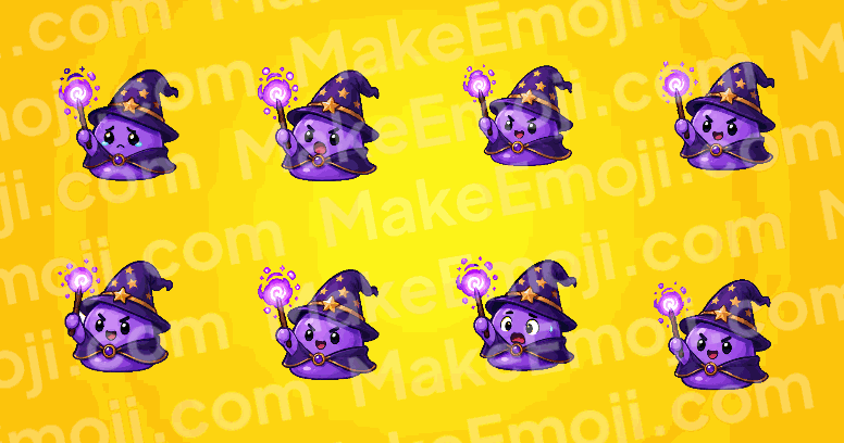 Blob Wizard animated emoji pack preview