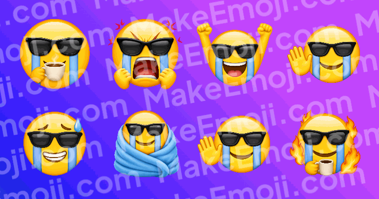 Crying Sunglasses animated emoji pack preview