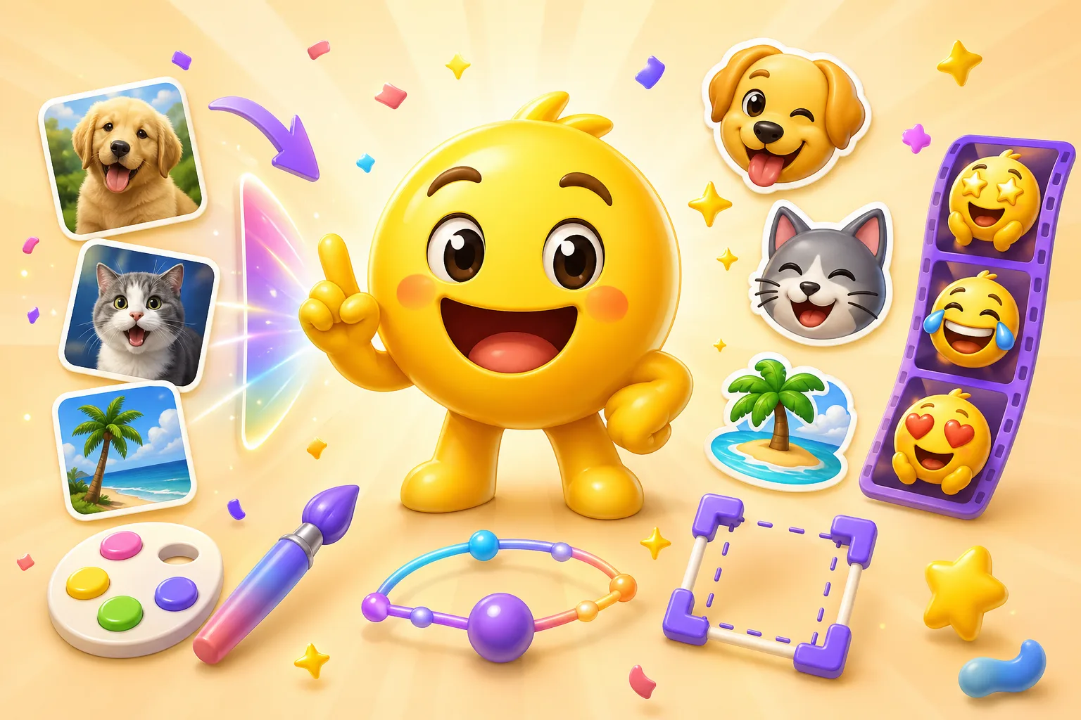 Emoji AI Studio creating source images and animated emoji reactions