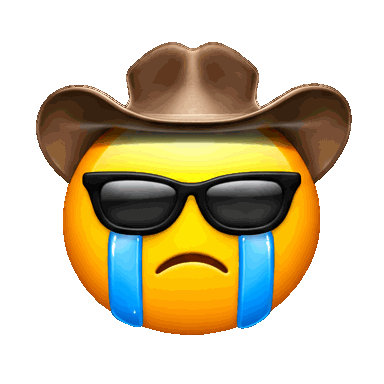 Cowboy emoji sobbing in a loop